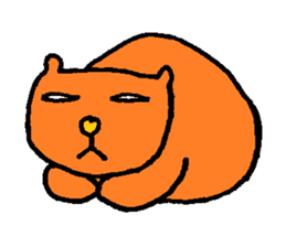 Orange crazy cat sticker #5079105