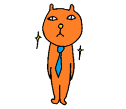 Orange crazy cat sticker #5079106