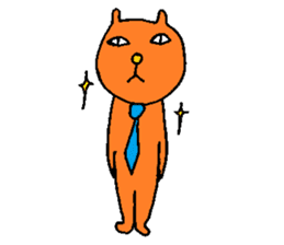 Orange crazy cat sticker #5079106