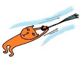 Orange crazy cat sticker #5079107
