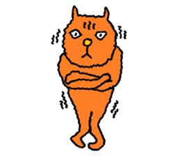 Orange crazy cat sticker #5079108
