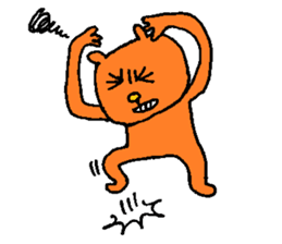 Orange crazy cat sticker #5079109