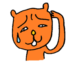 Orange crazy cat sticker #5079111