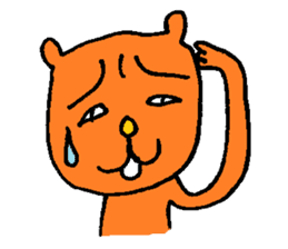 Orange crazy cat sticker #5079111