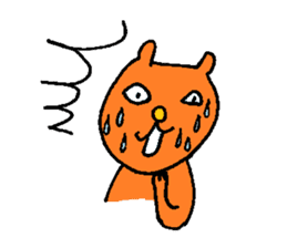 Orange crazy cat sticker #5079112