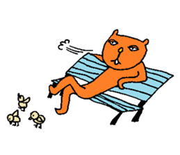 Orange crazy cat sticker #5079116