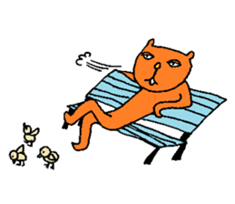 Orange crazy cat sticker #5079116
