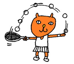 Orange crazy cat sticker #5079124