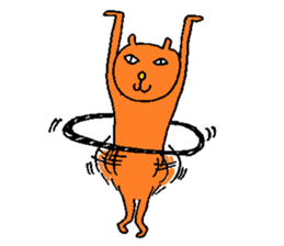 Orange crazy cat sticker #5079125