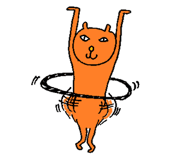 Orange crazy cat sticker #5079125