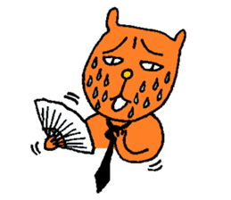 Orange crazy cat sticker #5079126