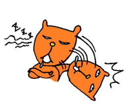Orange crazy cat sticker #5079129