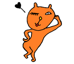 Orange crazy cat sticker #5079130