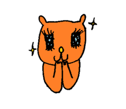 Orange crazy cat sticker #5079131