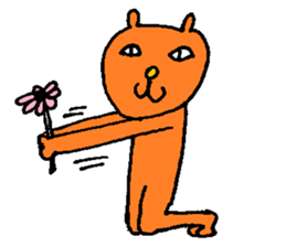 Orange crazy cat sticker #5079132