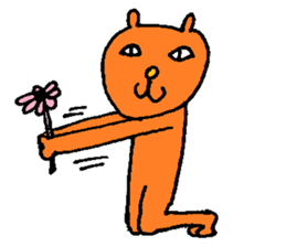 Orange crazy cat sticker #5079132