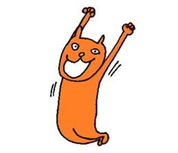 Orange crazy cat sticker #5079133
