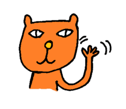 Orange crazy cat sticker #5079135