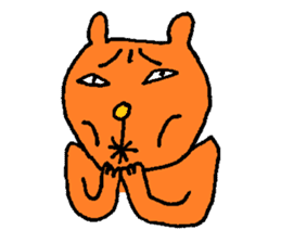 Orange crazy cat sticker #5079138