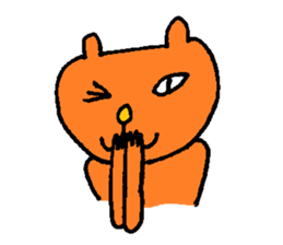 Orange crazy cat sticker #5079140