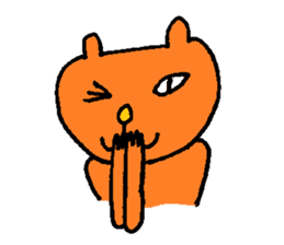 Orange crazy cat sticker #5079140