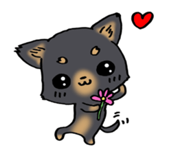 Black puppy sticker #5080466