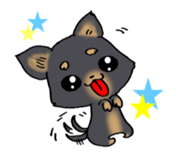 Black puppy sticker #5080477