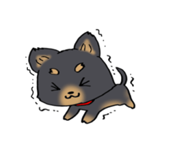 Black puppy sticker #5080488