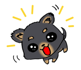 Black puppy sticker #5080489