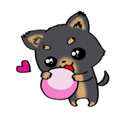 Black puppy sticker #5080491