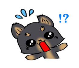 Black puppy sticker #5080493