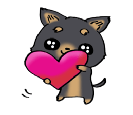 Black puppy sticker #5080498