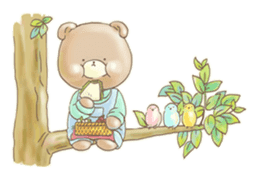 Cute bear and rabbit by Torataro sticker #5082358