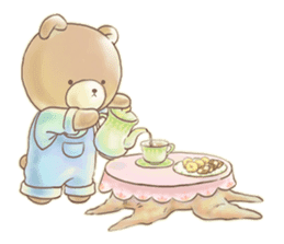 Cute bear and rabbit by Torataro sticker #5082360