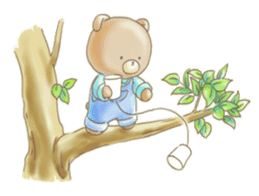 Cute bear and rabbit by Torataro sticker #5082374