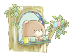 Cute bear and rabbit by Torataro sticker #5082379