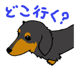 Dachshund Terry and two birds. sticker #5082586