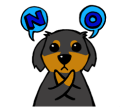 Dachshund Terry and two birds. sticker #5082591