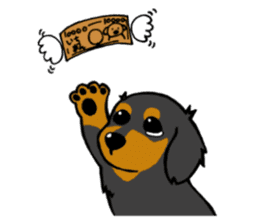 Dachshund Terry and two birds. sticker #5082599