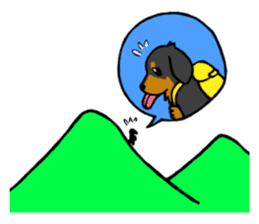 Dachshund Terry and two birds. sticker #5082601