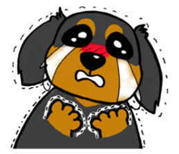 Dachshund Terry and two birds. sticker #5082605