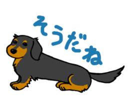 Dachshund Terry and two birds. sticker #5082612