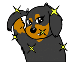 Dachshund Terry and two birds. sticker #5082618