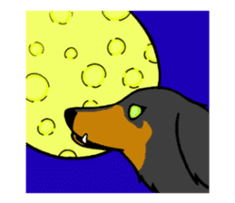 Dachshund Terry and two birds. sticker #5082620