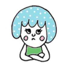 Poppy girl with bobbed hair sticker #5085549