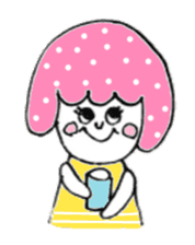 Poppy girl with bobbed hair sticker #5085551