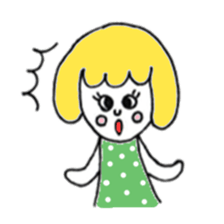 Poppy girl with bobbed hair sticker #5085566