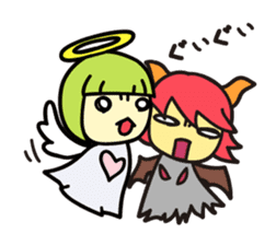 Red Devil and Green Angel sticker #5085974
