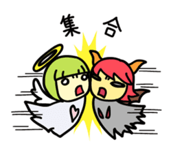 Red Devil and Green Angel sticker #5085978