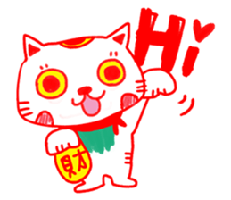 Money blessing-maneki neko & daruma sticker #5086069